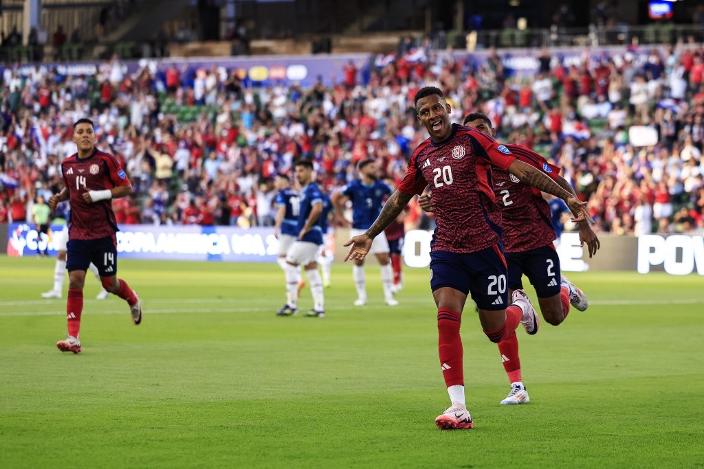 AUSTIN, TEXAS – JULY 02: Josimar Alcocer of Costa Rica celebrates after scores the team’s second goal  during the CONMEBOL Copa America 2024 Group D match between Costa Rica and Paraguay at Q2 Stadium on July 02, 2024 in Austin, Texas. (Photo by Buda Mendes/Getty Images)